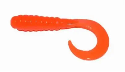 Big Bite Curl Tail Grub 2" - Orange  10pk - Lucky Lure Tackle
