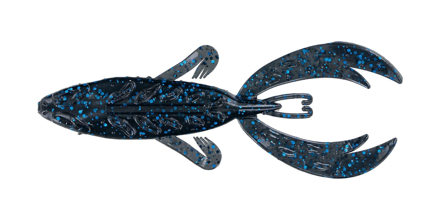 Big Bite 4" Rojas Fighting Frog - Black Blue Flake