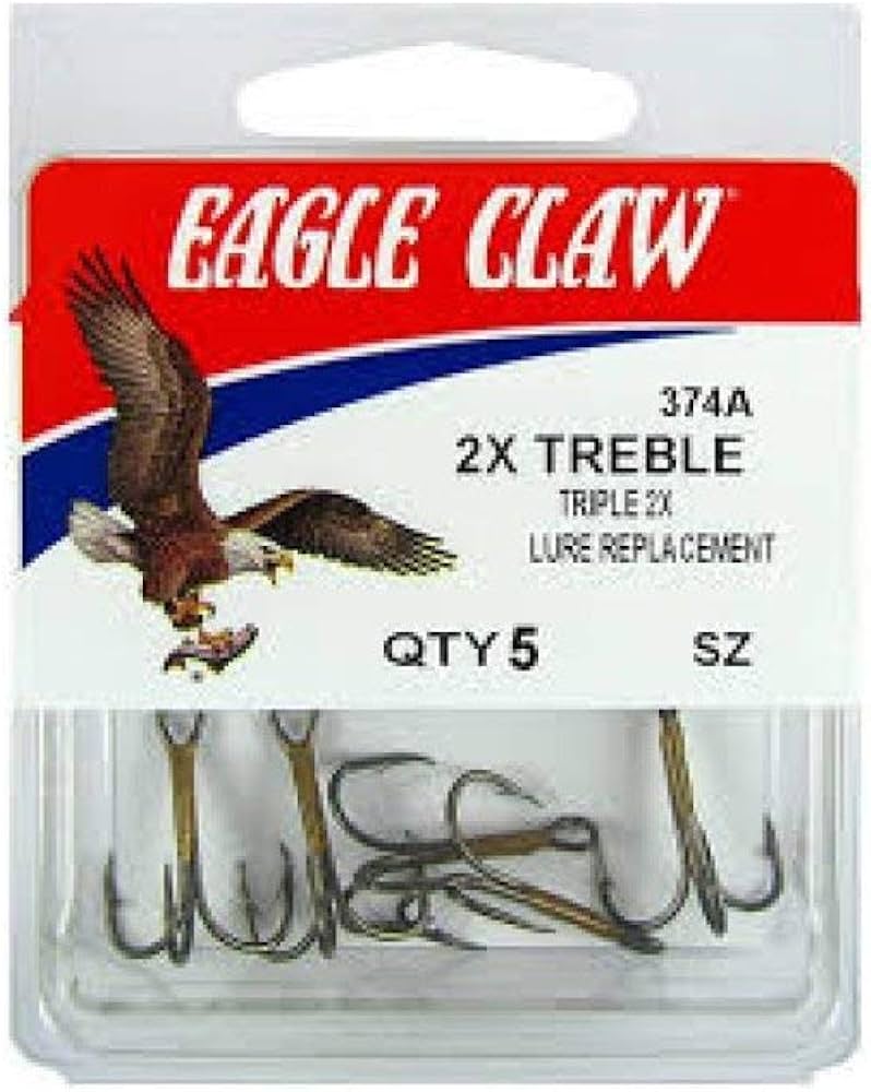 Eagle Claw Treble 2X Bronze Size 4 5pk