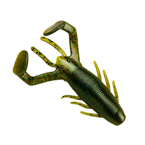 Gene Larew 4.25" Rattlin' CRAWler 6pk - Green Pumpkin Blue