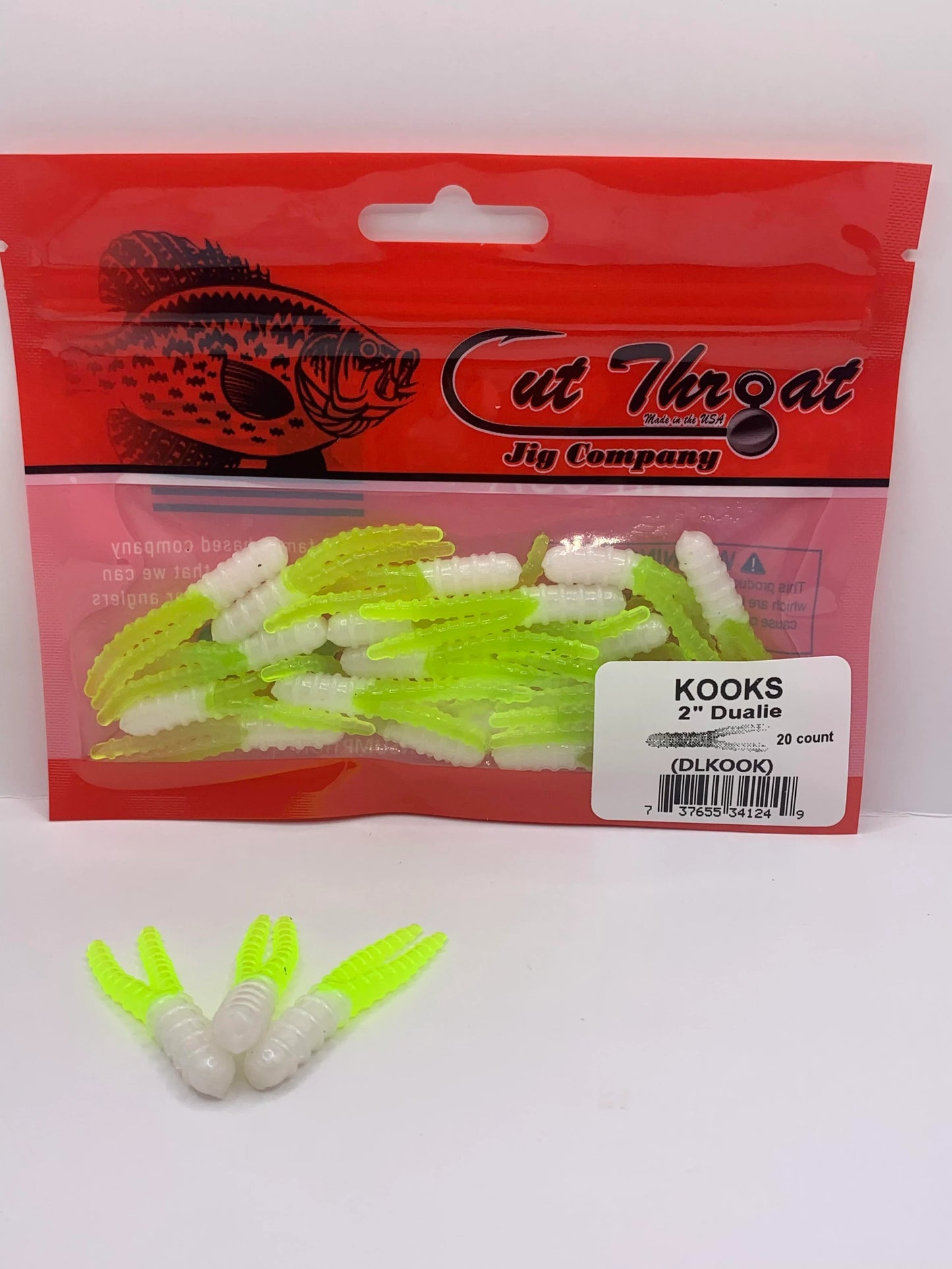 Cut Throat Jig 2" Dualie Ribbed Split Tail - KOOKS  20pk