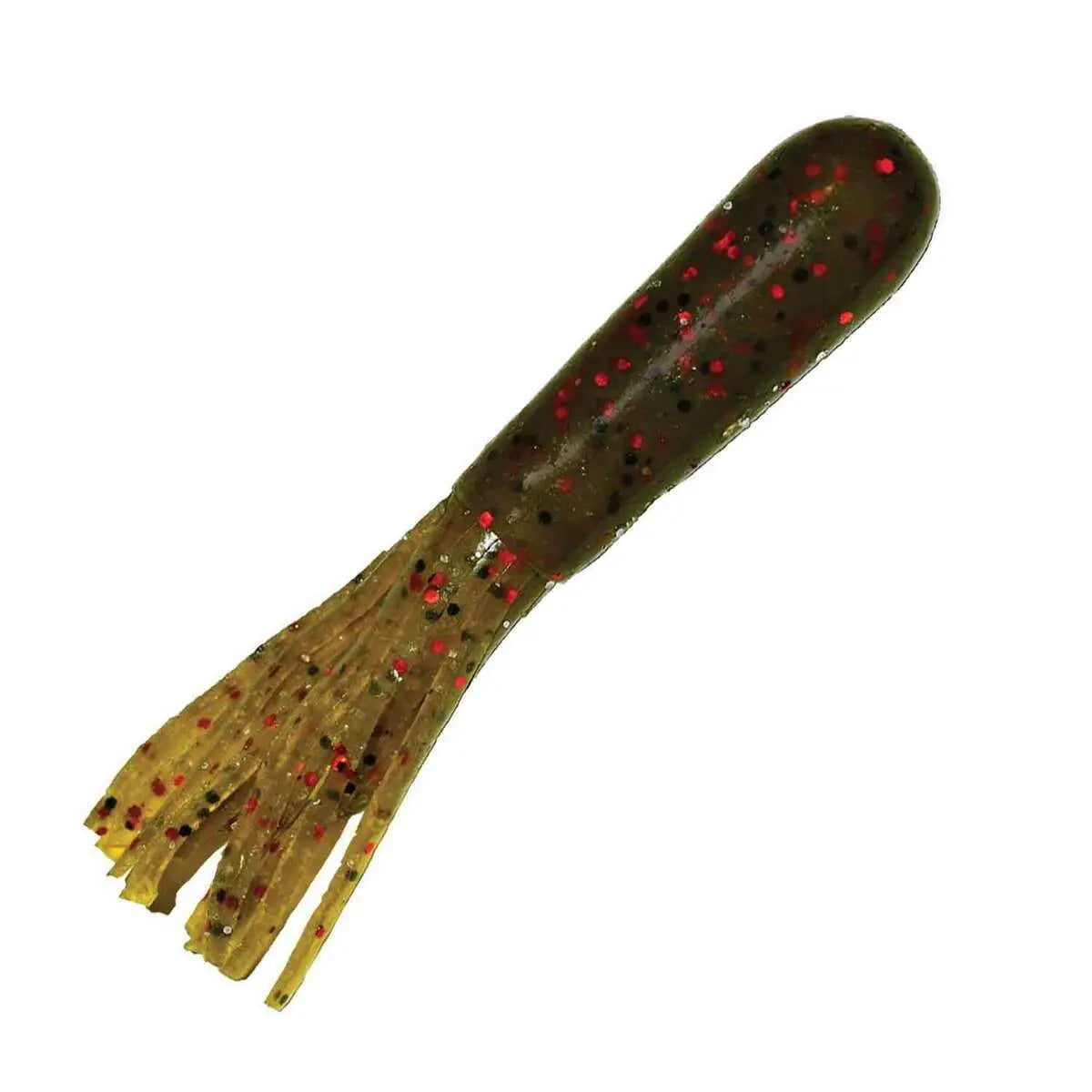 Big Bite Baits Salt Tube - 3.5 Green Pumpkin w/ Black and Red flake
