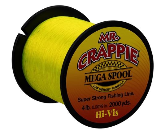 Mr. Crappie Mega Spool 4lb 2000yds - Hi Vis Yellow