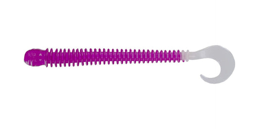 Big Bite 4" Disc Worm - Purple/White Glow tail