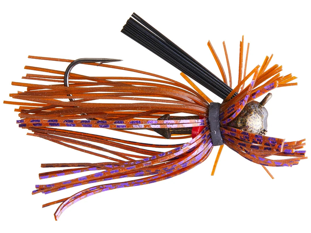 Jewel Heavy Cover Finesse Football Jig 3/8oz -  Brown Purple Flash  2pk