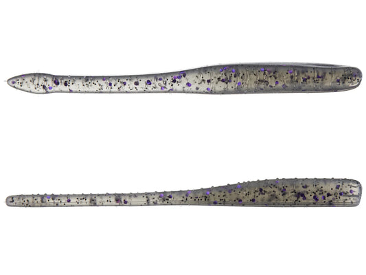 Great Lakes Finesse 4" Drop Worm - Smoke Clear Purple Flk  8pk