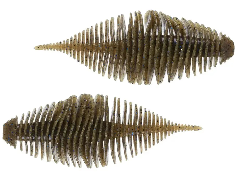 Geecrack Bellows Gill 3.8" Green Pumpkin Blue Flake Geecrack