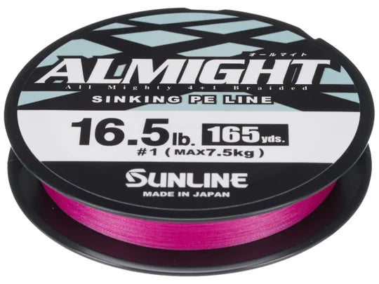 Sunline Almight Pink Sinking PE Braid 165 yds 11 lb