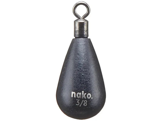 Nako Tungsten Tear Drop Free Rig Weights - 3/16oz Black 5pk NAKO