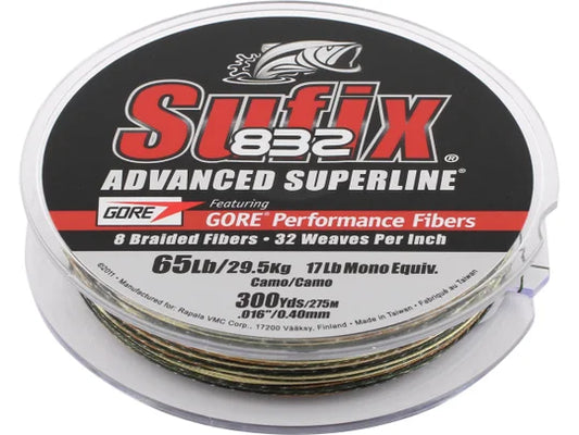 Sufix 832 Braid - Camo 15lb 150yds
