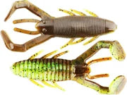 Gene Larew 4.25" Rattlin' CRAWler 6pk - Green Pumpkin / Chartreuse