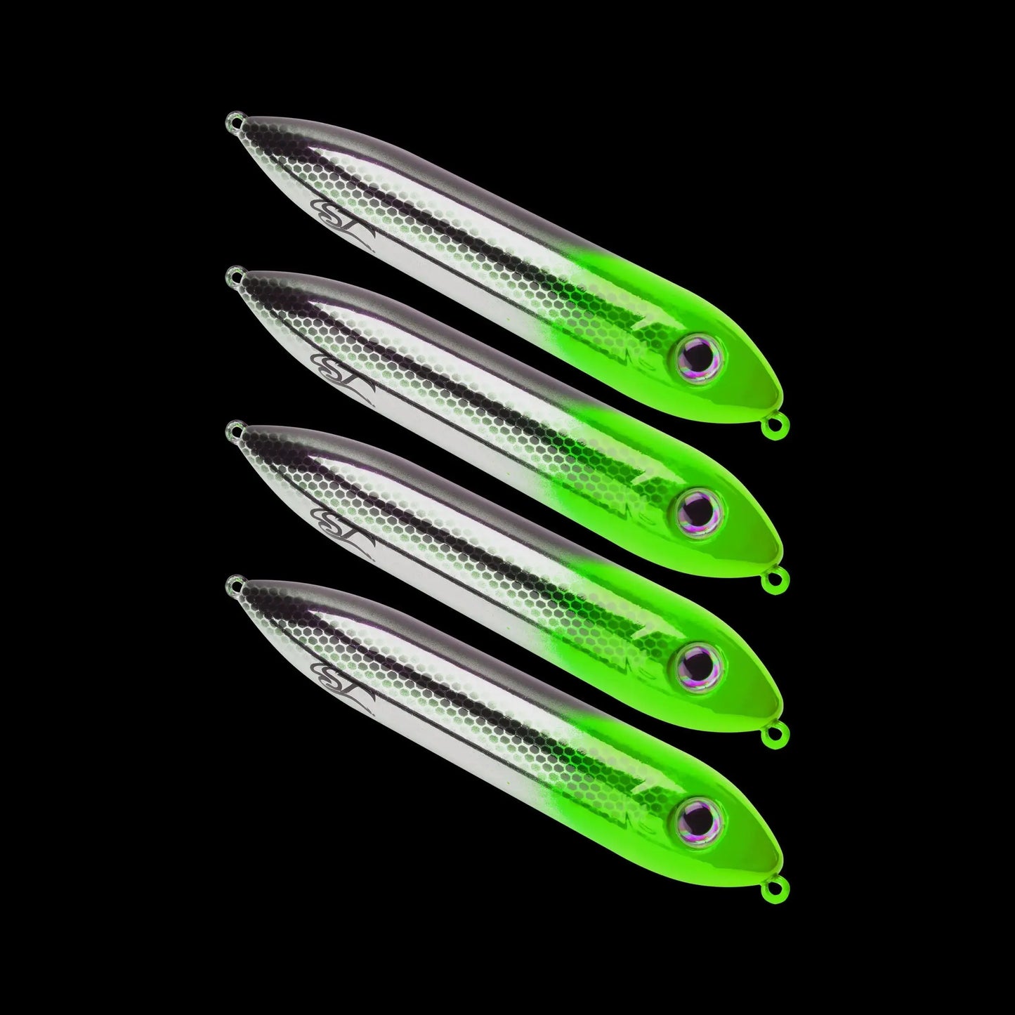 Whisker Seeker Catfish Spook 4.5" Unrigged - Medium - Toxic Green 4pcs